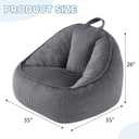 HUGHEAVEN Large Bean Bag Chairs for Kids,Bean Bag Chairs for Kids 8-12,Comfy Bean Bag Sofa with Back Support,Big Bean Bag Couch & Chair for Bedroom, Floor Sofa for Relaxing and Reading,Grey
