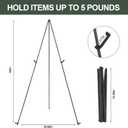 DANMO Easel Stand for Wedding Sign Poster 63'' Instant Display Easel for Floor Adjustable Metal Art Easel Black