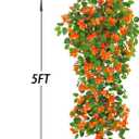 Artificial Bougainvillea Tree -5FT Faux Bougainvillea Tree with Realistic Flowers, Tall Fake Fall Flower Tree for Indoor or Outdoor Decor, Silk Floral Plant for Living Room, Porch, Garden (Orange)