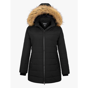 Soularge Women's Plus Size Winter Thicken Puffer Coat with Detachable Hood