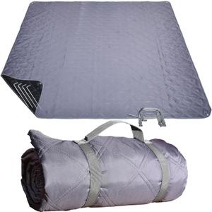 Waterproof Picnic Blanket 80 * 80 in Portable with Carry Strap for Beach Mat or Family Outdoor Camping Party, Park Blanket for Grass Park, Hiking, Travel (6'8" x 6'8" (Square), Grey)