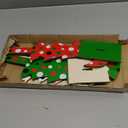 3 Pcs Wood Christmas Tree Tabletop, Lime Green Bendable Mini Christmas Tree Small Decor Farmhouse Standing with Base for Home Office Tabletop Decoration (Polka dot)