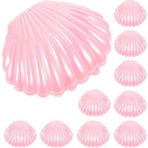 jojofuny 10Pcs Pearl Colored Shell Candy Boxes Wedding Party Favor Containers Small Jewelry Storage Boxes for Packaging (Pink)