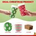 JOYIN 72 PCS Christmas Disposable Party Paper Cups, 16 oz Merry Christmas Coffee Cups With Sleeves and Lids, 6 Designs Xmas Tea Drinkware, Beverages Tableware Holiday Supplies Favors