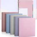 Ctosree 5 Sets 1 Inch Heavy Duty 3 Ring Binder with 2 Pockets with 5 Tab Dividers 8.5 x 11 Inch Plastic Film and File Folder Labels for Letter Size Paper Office Home Supplies(Warm Color)