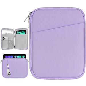 Dadanism 8-9 Inch Tablet Sleeve Bag Carrying Case for iPad mini 7th/6th 8.3", iPad mini 7.9", Galaxy Tab A7 Lite/A9 8.7", Remarkable Paper Pro Move 7.3" 2025, Tab M8 8", Tab M9 9", Grey Purple