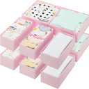 GRANNY SAYS Drawer Organizer Clothes, 12 Pack Dresser Organizer Bins for Nursery, Closet Organization and Storage Dividers for Clothing, Baby Clothes, Underwears, Pink