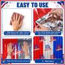 4 Pack 250 Years of Freedom Foil Fringe Curtains 3.3x6.6ft Patriotic 4th of July Decorations Red White Blue Streamer Backdrop for 250th America Anniversary Independence Day Memorial Day Party Decor