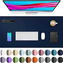 Leather Desk Pad Protector,Mouse Pad,Office Desk Mat,Non-Slip PU Leather Desk Blotter,Laptop Desk Pad,Waterproof Desk Writing Pad for Office and Home(Dark Blue,31.5" x 15.7")