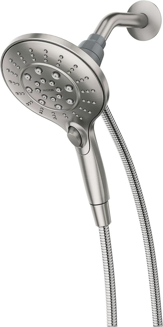 Moen 26112SRN Engage Spot Resist Brushed Nickel Six-Function Removable Handheld Showerhead with Magnetic Docking System, 5.5-Inch