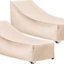 F&J Outdoors Waterproof UV Resistant Heavy Duty Patio Chaise Lounge Chair Cover, 2Pack, 79"Lx30"Wx30"H, Beige