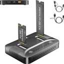 M.2 NVMe SSD Cloner Duplicator, Dual-Bay Docking Station 10Gbps USB C Reader for System OS Migration, Compatible with Steam Deck PS5 Gaming Expansion, PCIe NGFF SATA M-Key B+M 16TB - STK07 Pro