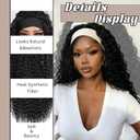 Curly Headband Wig 26 Inch Long Curly Synthetic Headband Wigs for Women Glueless None Lace Front Deep Wave Wigs Wear and Go Wet and Wavy Headband Half Wigs for Daily Party Use