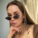 Dollger Cat Eye Cute Sunglasses for Women Men Triangle Vintage Trendy Cool Sun Glasses