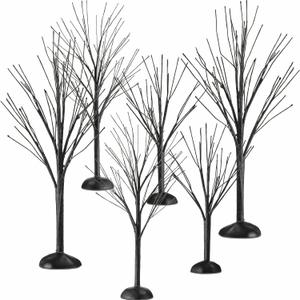 Yunlly Halloween Village Accessories Mini Tree Ornament Autumn Fall Artificial Tree Display Small Bare Branch Winter Fake Branch for Home Office Festival Tabletop Decor, 3 Sizes(Black)