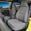 Front Seat Covers for Jeep Wrangler TJ 1997 1998 1999 2000 2001 2002, Durable Automotive Interior Protection with Enhanced Padding - Gray