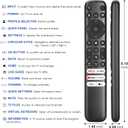 Replacement Only for TCL Google TV Remote Control, RC813 Compatible with TCL QM8/QM7/S5/S4/S3/Q7/Q6/Q5 4K UHD HDR LED QLED QD-Mini LED Full-HD Smart TVs