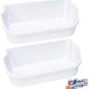 [2 PACK] UPGRADED 240356401 Refrigerator Door Bin Compatible with Frigidaire Door Shelf Replacement Parts FFSS2614QS4A, FFHS2611PFEA, FFSS2614QE6A, FFHS2622MSYA, FFHS2611LBRA, FFHS2622MS0 Door Shelf