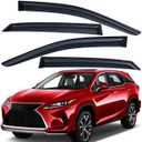 Lightronic Extra Durable Outside Mount Auto Vent Window Visor, Fits 2016-2022 Lexus RX350 & RX450h (EXCLUDES RX350L/RX450hL), UV Protection Rain Guard, Original Wind Deflector, Dark Smoke, 4-Pcs