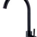 High Arc Matte Black Kitchen Faucet Single Handle Stainless Steel,Commercial Single Hole Kitchen Sink Faucet,Modern One Hole Bar Sink Faucet (Matte Black) (No Deck Plate)