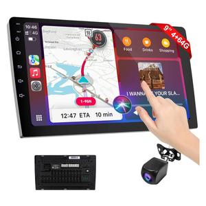 9 Inch Wireless Carplay Screen for Car,Double Din Car Audio Receivers with Voice Control,HD Portable Car Stereo Touch Screen with Backup Camera