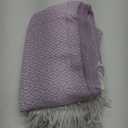 Gealaek Decorative Diamond Lattice Faux Cashmere Throw Blanket Pink Lavender Fringe Lightweight Fuzzy Soft Cozy Throws for Sofa Bed Farmhouse Throw Blanket 50" x 60"