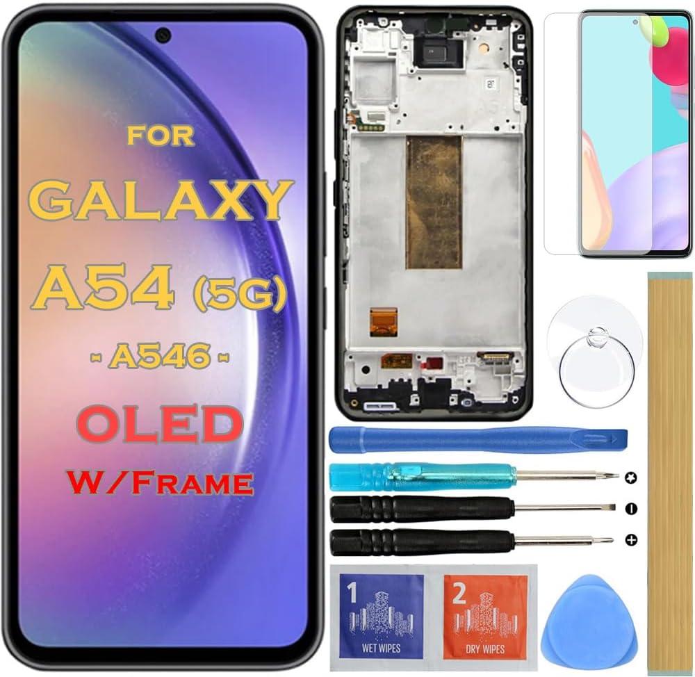 OLED Screen Replacement LCD Display Touch Digitizer Assembly with Frame for Samsung Galaxy A54 5G SM-A546E SM-A546B SM-A546U 6.4"(Support Fingerprint) OLED Screen Replacement LCD Display Touch Digitizer Assembly with Frame for Samsung Galaxy A54 5G SM-A546E SM-A546B SM-A546U 6.4"(Support Fingerprint)