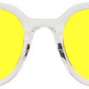 AMBEYE TR90 Oversized Frame Night Driving Glasses with Yellow Polarized Lens - Anti-Glare UV Protection for Drivers, Cycling & Outdoor Activities, Men & Women(Clear)