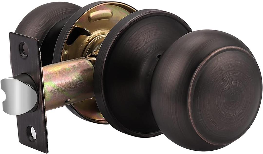 Probrico Colonial Style Door Knobs Door Locks (Passage, Oil Rubbed Bronze)