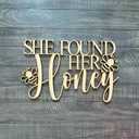 She Found Her Honey Sign for Backdrop, Bridal shower Party Wall Decorations for Honey Bee Bride to Bee Bridal Shower Engagement Wedding Bachelorette Party Supplies