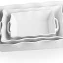 Sweejar Ceramic Baking Dish, Casserole Dish for Oven, 9x13 Inch Rectangular Lasagna Pan Deep, Bakeware with Handles for Cooking, Dinner, Kitchen, Banquet and Daily Use (Blue&Yellow)