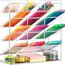 BEYGORM Acrylic Vertical Marker Organizer for 150 Markers with 13 Compartments, Clear Angled Pen & Pencil Holder, Large Desk Stationery & Art Supply Storage for Office & School (10.2 x 9.8 x 4 Inch)