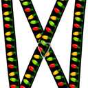 Buckle-Down Suspenders, Christmas Lights Black Multi Color