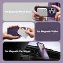 GONEZ Magnetic for iPhone 14 Pro Max Case, [Compatible with MagSafe] Anti-Scratch Microfiber Lining & Screen Protector, Shockproof Slim Phone Silicone Cover 6.7 inch, Deep Purple