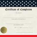 Patriotic Certificate of Completion with Embossed Gold Foil Seals - 30 Pack - Award Certificate Paper for Students, Teachers, Employees - 8.5" x 11" Inkjet/Laser Printable