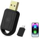 Wireless CarPlay Adapter,2 in 1 CarPlay & Android Auto Wireless Adapter for Cars,Convert Wired to Wireless with USB/Type-C,Plug Play Car Play for iOS 10+ /Android 10+