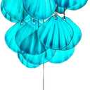 Stained Glass Wind Chimes for Outside,Handmade Large 25 inch Memorial Windchimes Outdoor,Sea Glass Decor for Patio Garden Balcony Porch (Shell & Starfish) (31in-Blue Shells)