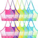 Woanger 12 Pcs Summer Mesh Beach Bag Extra Large Beach Toys Gear Mesh Bag for Beach Foldable Mesh Beach Tote for Kids Sand Toy Market Grocery Picnic Vacation Storage, 18 x 12 x 18''