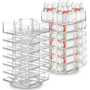 2 Pcs 6 Tier Acrylic Paint Bottle Organizer Spinning Thick Durable Rack Holder Holds up to 96 Bottles Stand Rotating Tower Craft for Painting (Only For AV/AK 17ml)
