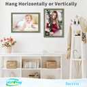 16x24 Frame Gold Blue, Elegant Floral 24x16 Picture Frame, for 16 x 24inch Gallery Photo Pic with HD Plexiglass, 1.5in Widen 1in Thick, Horizontal Vertical Wall Display