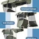 Docusvect Folding Camping Chair with Shade Canopy for Adults, Canopy Chair for Outdoors Sports with Cup Holder, Side Pocket for Camp, Beach, Tailgates, Fishing - Support 330 LBS