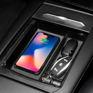 QXZcar for 2016-2021 Tesla Model S/Model X Wireless Charger, Center Console Qi Charging Station Storage Box Organizer Tray fits Tesla S Accessoires