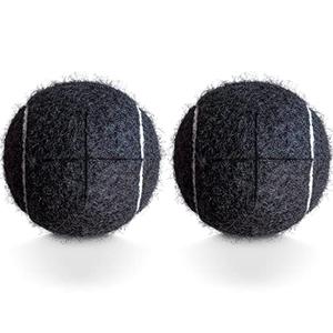 HPWFHPLF 2PCS Precut Tennis Balls for Walkers, Heavy Duty Long Lasting Glide Balls - Precut for Easy Installation, Universal Felt Pads for Walker Legs & Furniture, Floor Protectors (Black)