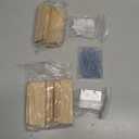 Blulu 2 Set 3-1/2" Newel Post Mounting Kit 8 Pcs L Bracket Metal Post Anchor with 8 Pcs Red Oak Wood Trim Deck Base Fasteners for Fastening Handrails Balustrades to Stairs and Floors