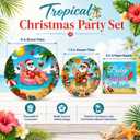 200Pcs Christmas Summer Decorations - Summer Paper Plates Dessert Dinnerware Set for 50 Guests - Hawaiian Beach Party Supplies Table Decorations