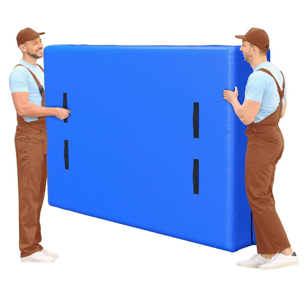 California King Mattress Bag for Moving and Storage, Heavy Duty Tarp Waterproof Cali King Size Bed Mattress Cover, Zippered Mattress Protector with 8 Strong Carrying Handles, 86’’ L x 75’’ W x 15’’ D