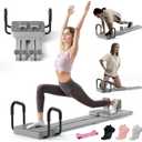 Multifunctional Pilates Reformer, Portable Pilates Reformer Board with 66.9'' Extended Track & 3 Pairs Yoga Sock, Quick Assembly, Pilates Machine for Home Workout (Gray)