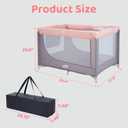 Pamo Babe Compact Pack and Play - Portable Crib for Baby, Lightweight Foldable Travel Playard with Mattress Pad & Carry Bag, Safe Breathable Travel Bed for Home, Trips & Family Visits, Pink
