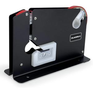 Steel Tape Bag Sealer Machine with Trimmer Blade, Heavy Duty Metal Produce Bag Sealing Taper Dispenser, Ideal for Ground Meat Packaging System