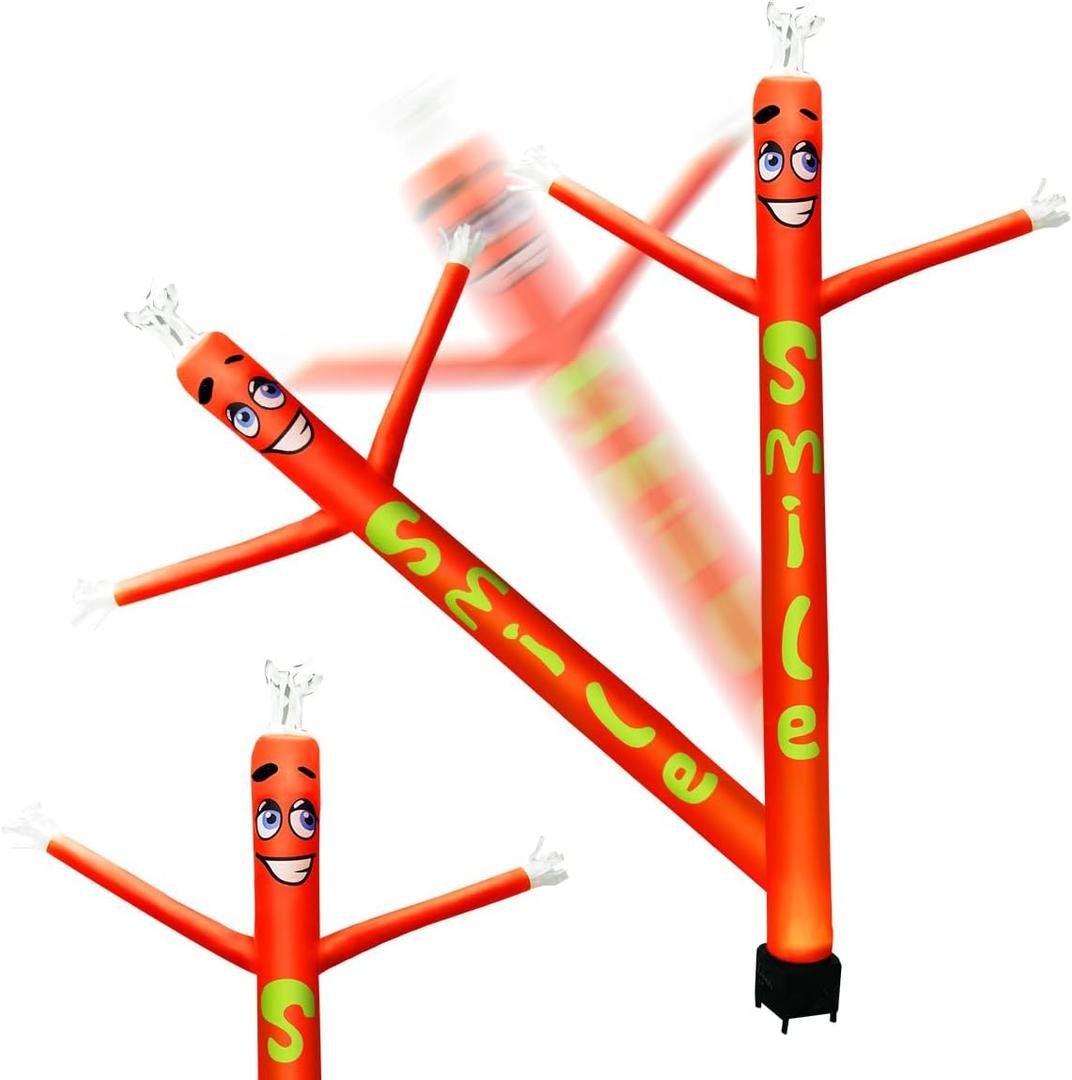 8FT Inflatable Air Waving Tube Dancer with Blower Set for Thanksgiving Day Decor, Blow Up Inflate Tube Man with Smile Santa for Christmas Decorations (Smile Air Waving Puppet)